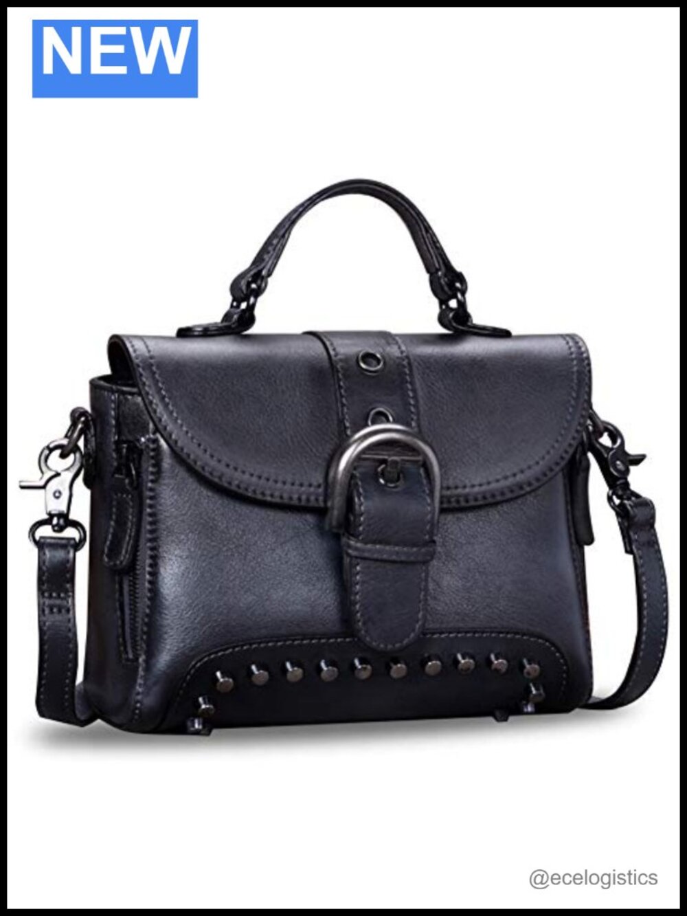 Genuine Leather Satchel Handbag for Women Vintage Crossbody Purse Shoulder Bag